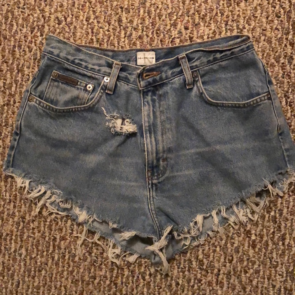 Distressed Denim Shorts